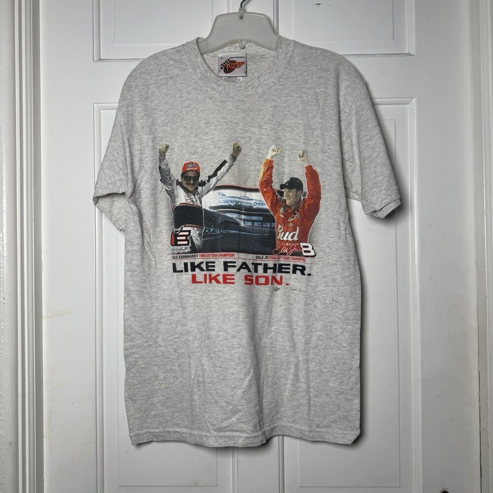 Vintage Dale Earnhardt Dale Jr NASCAR T Shirt Like Father Like Son 2004 Men’s M